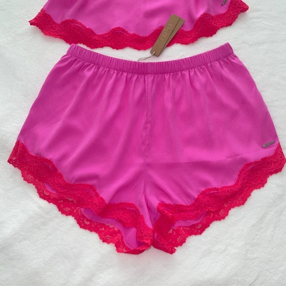 SKIMS Lace Trim Silk Cami & Short Set | Valentine’s Collection - Picture 3 of 7